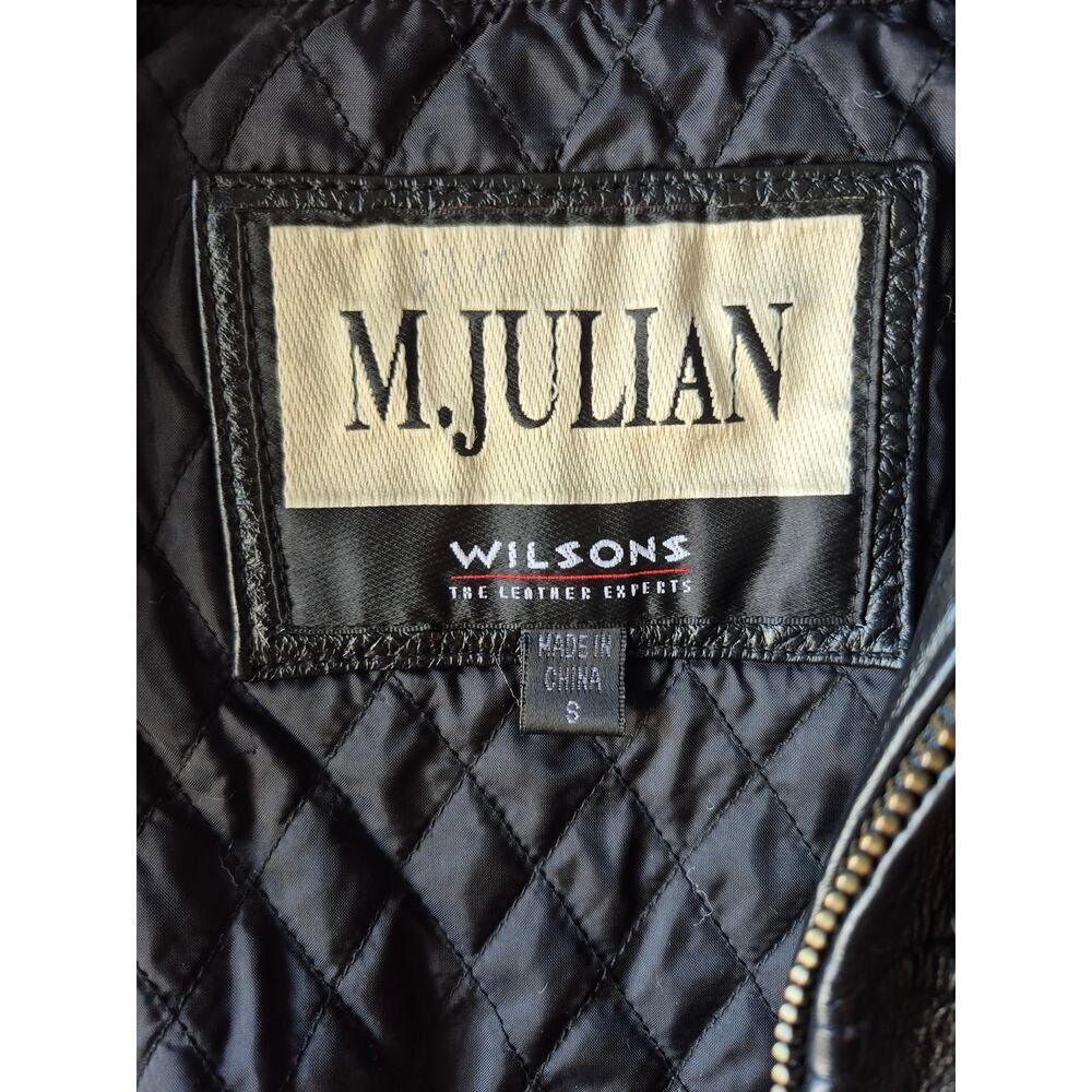 Vintage Wilsons leather M.Julian  black kids bomber jacket size small perfect! - Picture 4 of 9